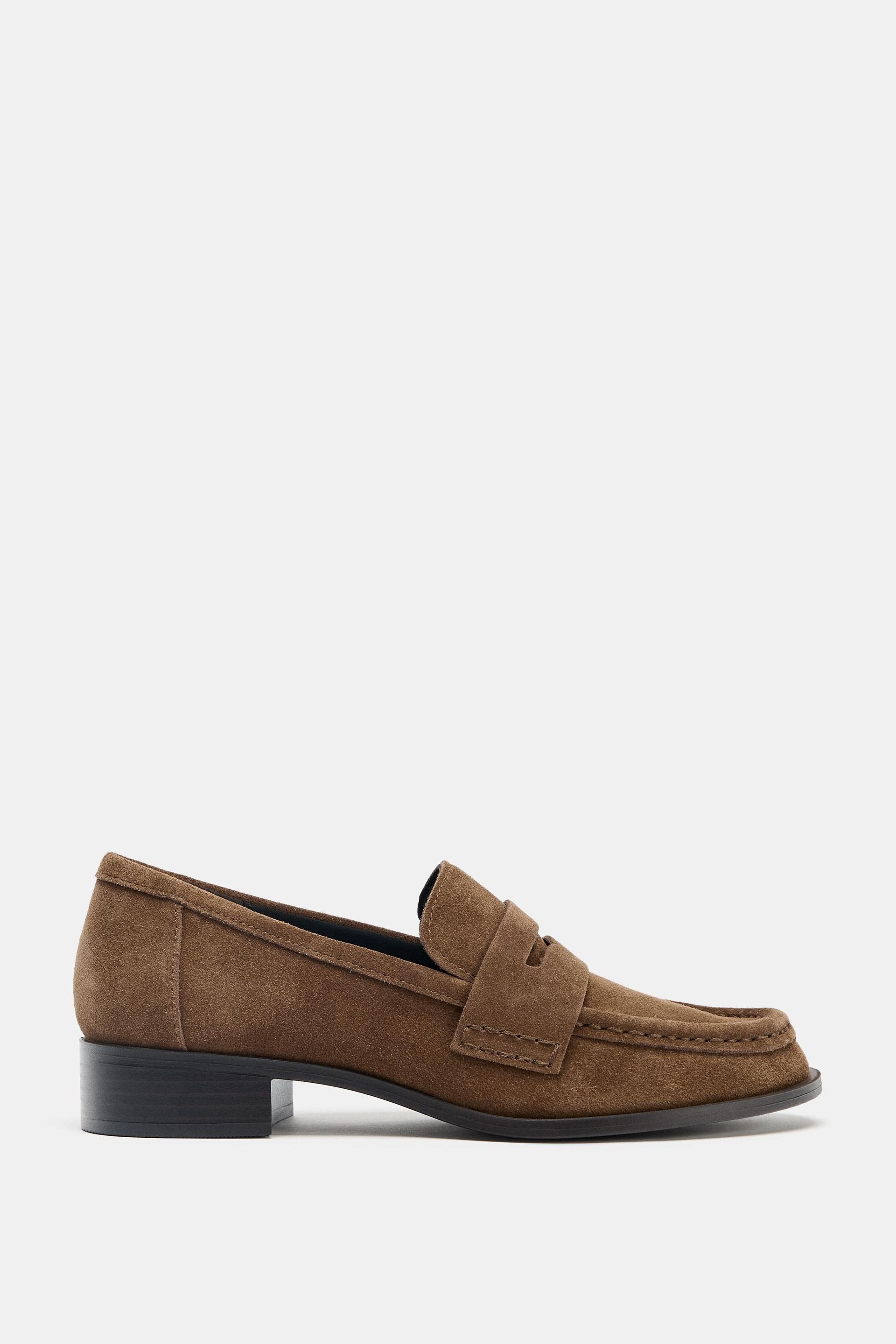 Split Leather Saddle Loafers