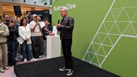 Nvidia CEO Jensen Huang on stage
