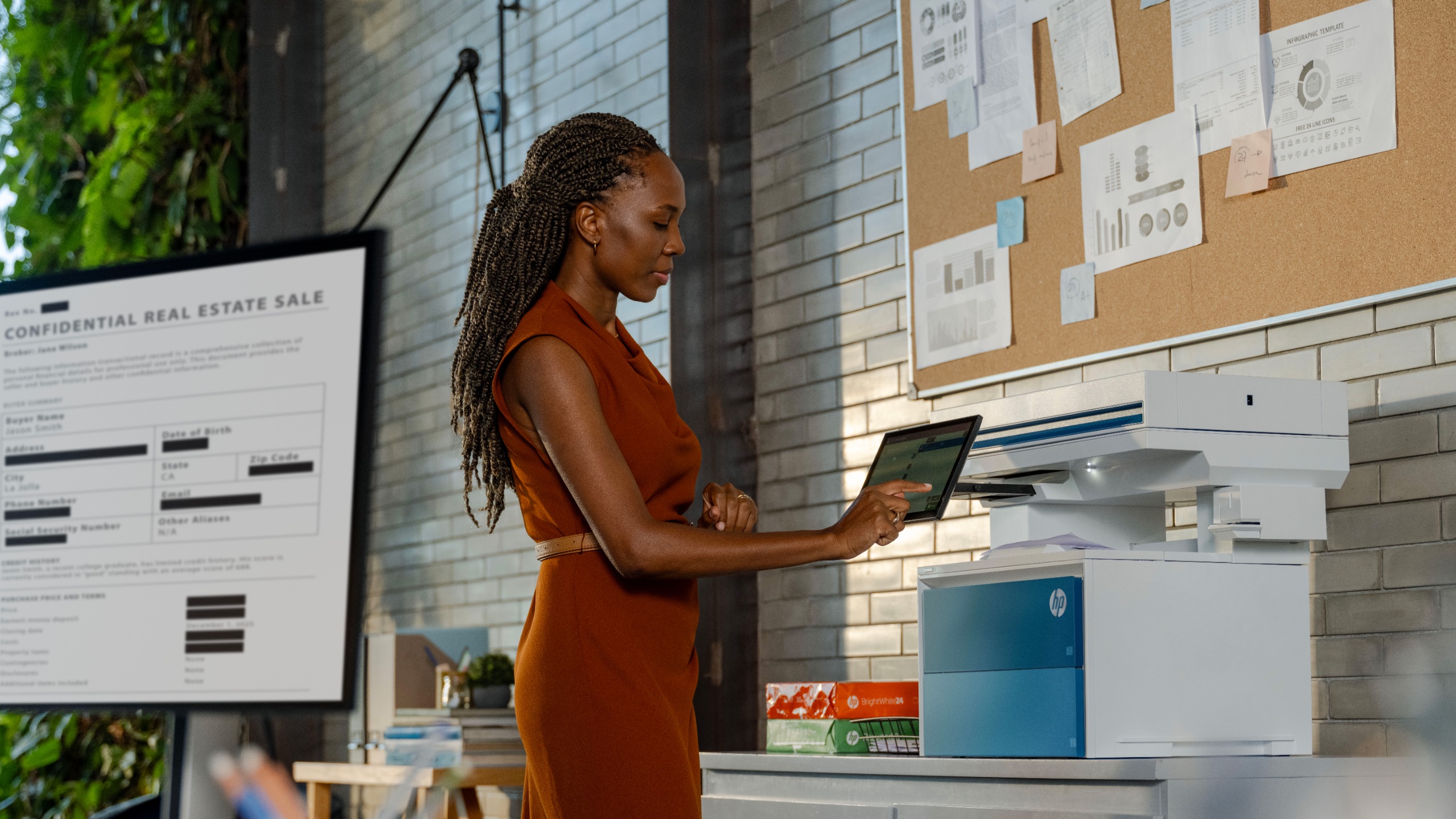 People in office using printers