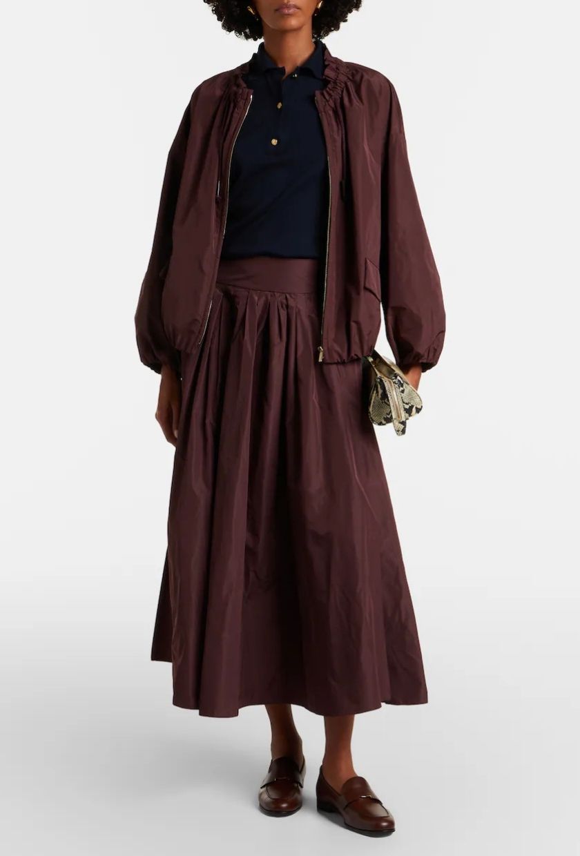 'S Max Mara, Pleated Taffeta Midi Skirt