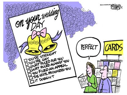 Editorial cartoon gay marriage court filing