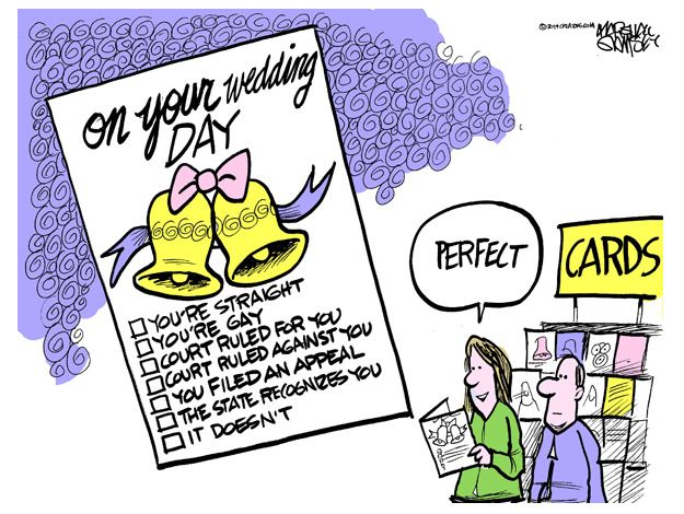 Editorial cartoon gay marriage court filing