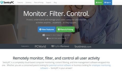 SentryPC Review: Ultimate Cloud-Based Activity Monitoring, Filtering, and Time Management Software