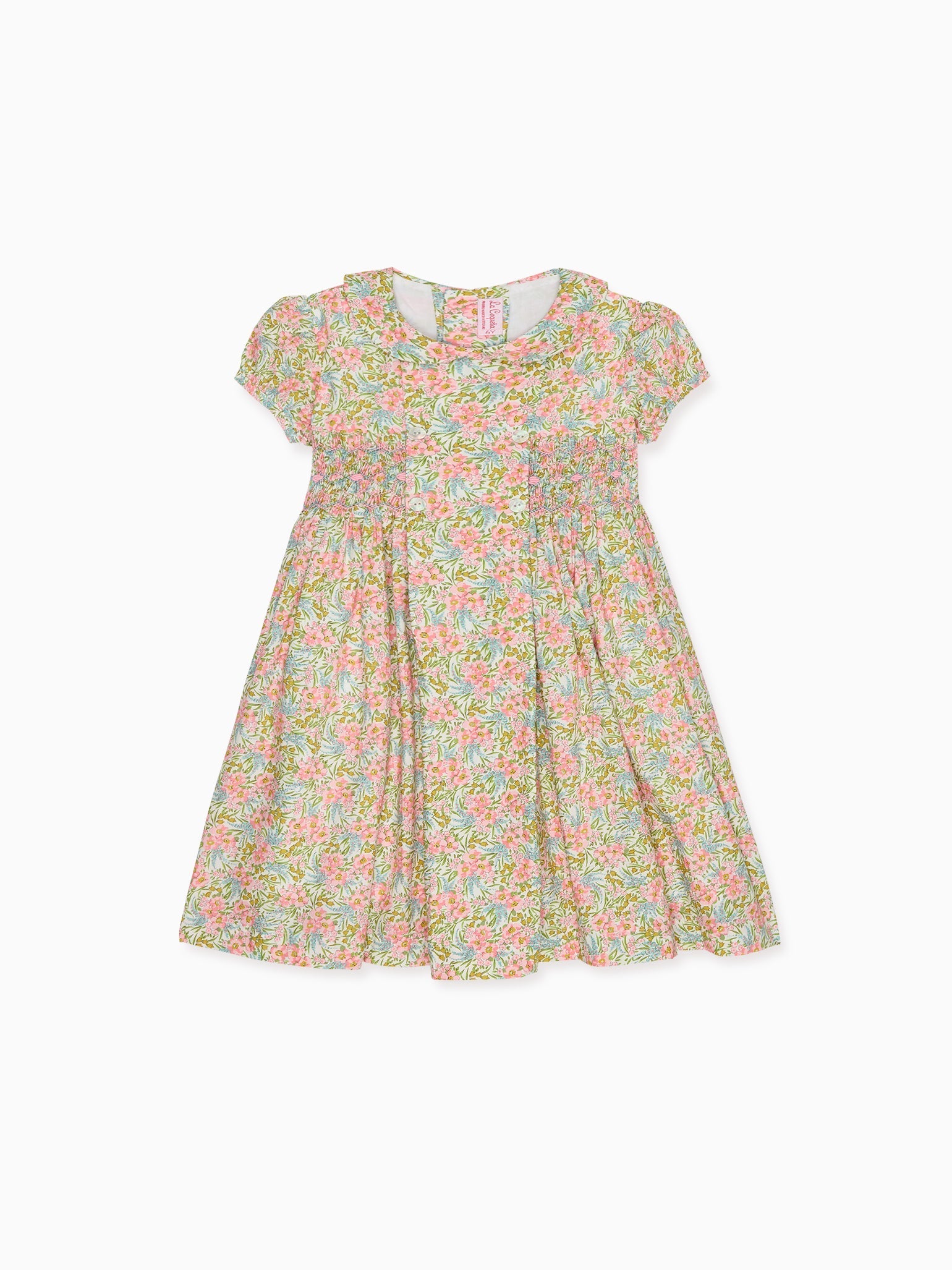 Pink Floral Arcadia Girl Made With Liberty Fabric Hand-Smocked Dress