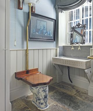 Powder room in traditional style