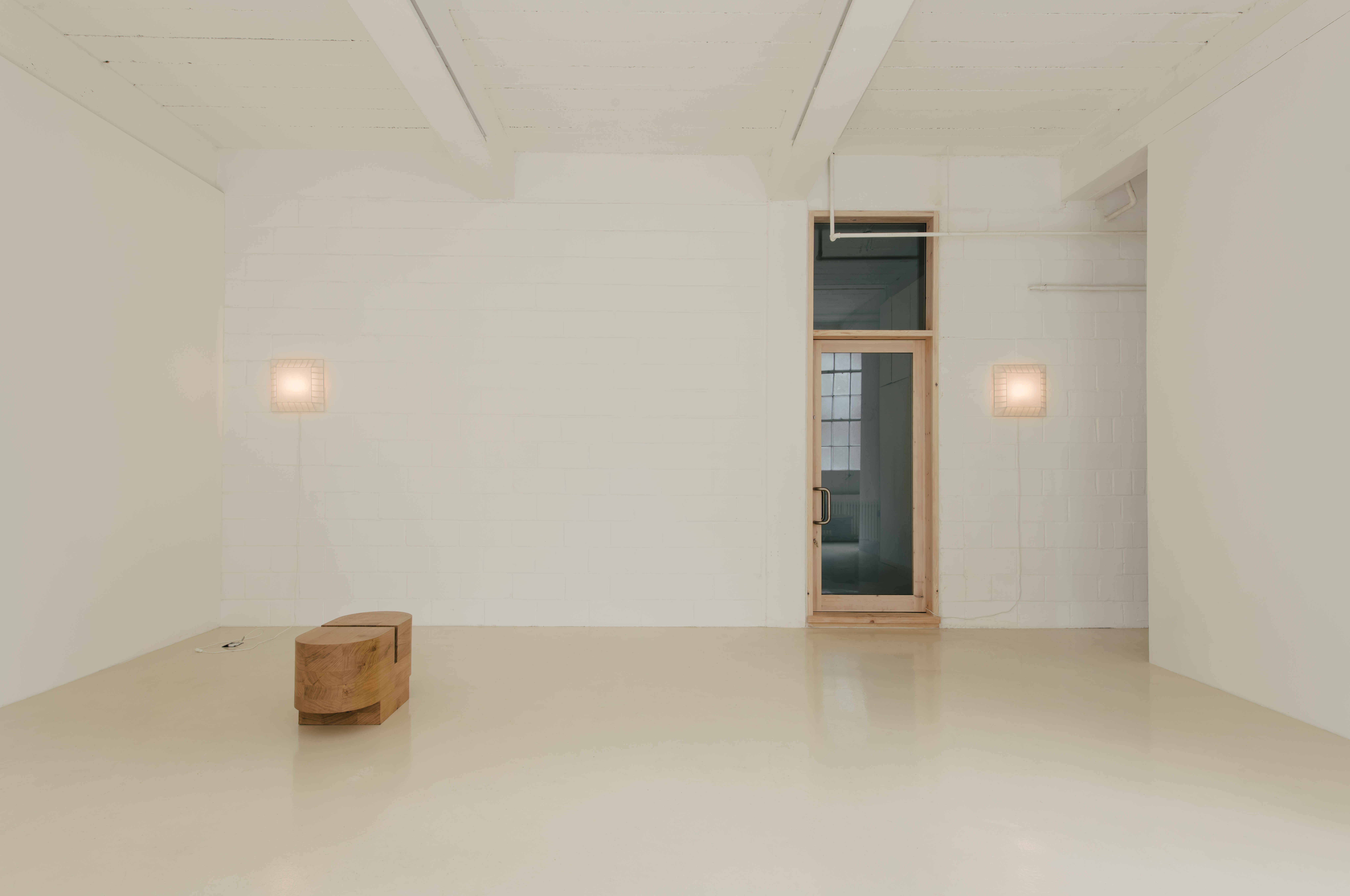 All Projects, a new minimalist new gallery by EBBA, in an old east london warehouse - brick outside and clean, textured surfaces inside