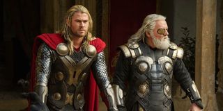 Chris Hemsworth and Anthony Hopkins in Thor