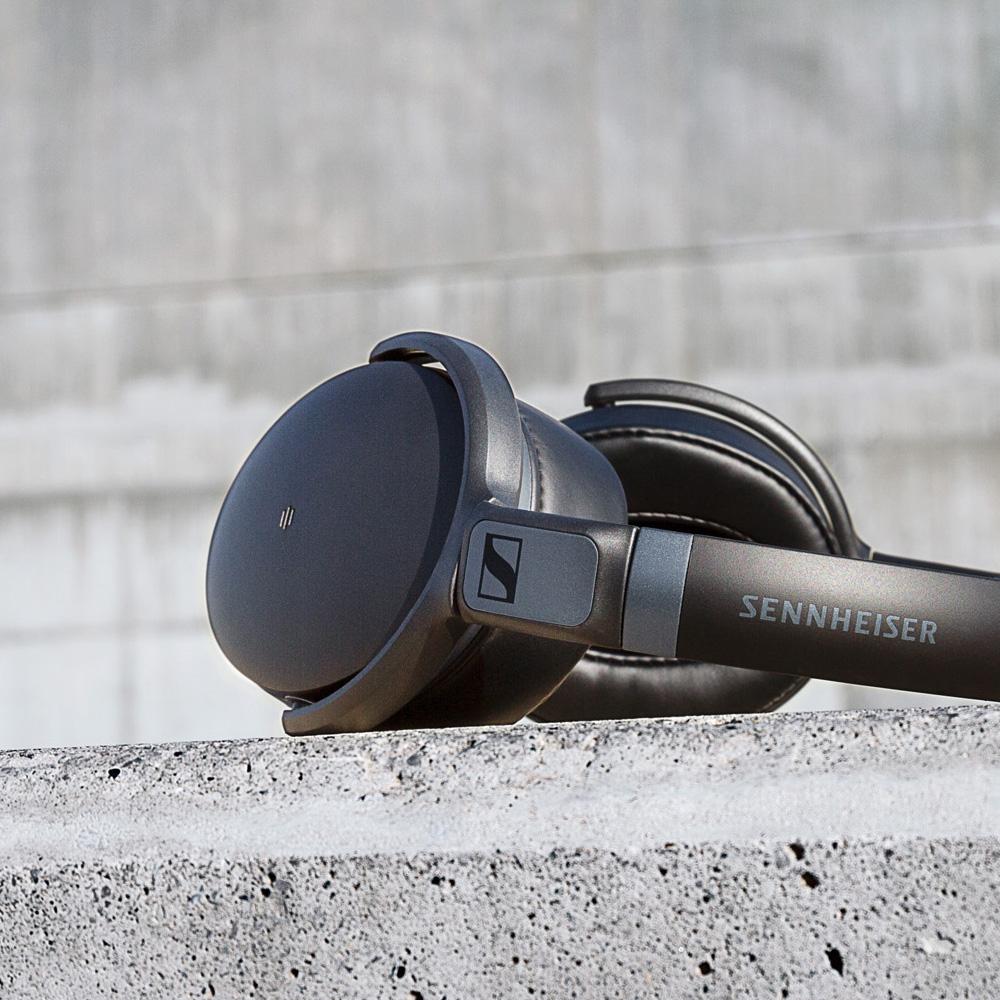 The Sennheiser HD 4.40 BT resting on the concrete