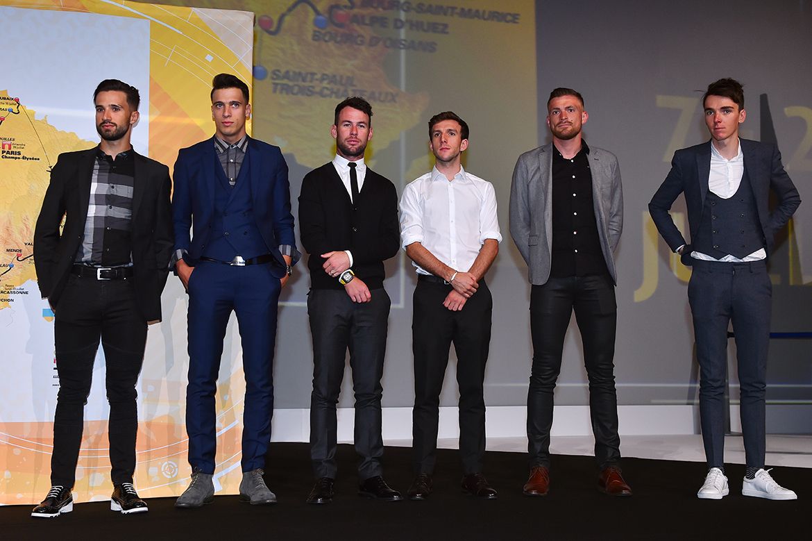 A selection of star riders on the stage