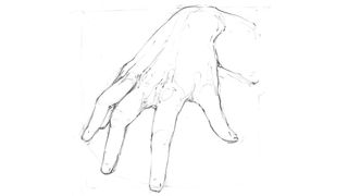 Redrawn sketch of the hand