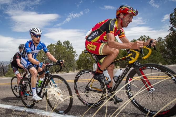 Paco Mancebo (Kenda-5 Hour Energy) and Lucas Euser (UnitedHealthcare) on the climb.
