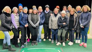 Group of women at the golf range