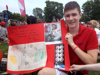 Adam Harris, a teenager who has been inspired by Chris Hadfield for more than a dozen years.