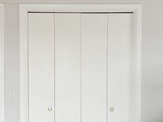 white painted closet doors