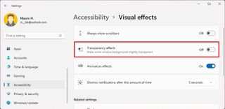 Accessibility disable blur effect