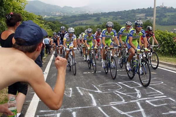 The Liquigas team patrolling the front.