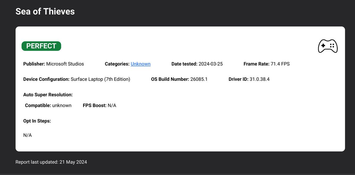 worksonwoa.com performance reports for games running on Snapdragon X Elite