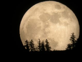 The supermoon of 2012 rises over Entiat, Wash., in this photo by skywatcher Tim McCord snapped on May 5, 2012. 