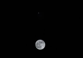 Full Moon and Jupiter Over Michigan