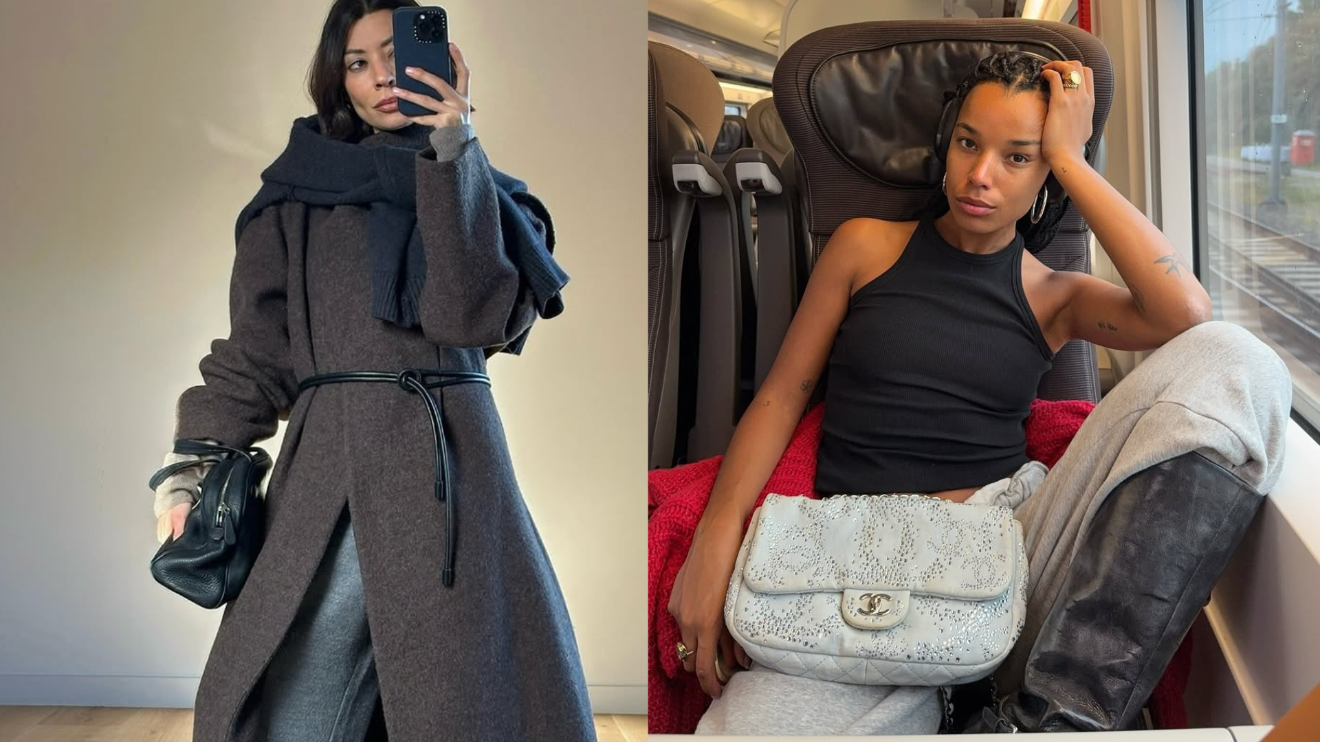 woman wearing fall sweatpant outfit 2025