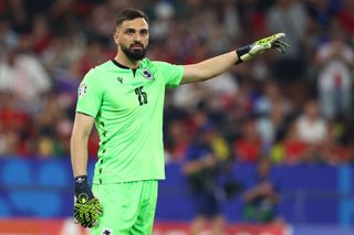 Giorgi Mamardashvili of Georgia in action during the UEFA EURO 2024 group stage match between Georgia and Portugal at Arena AufSchalke on June 26, 2024 in Gelsenkirchen, Germany.(Photo by Chris Brunskill/Fantasista/Getty Images)