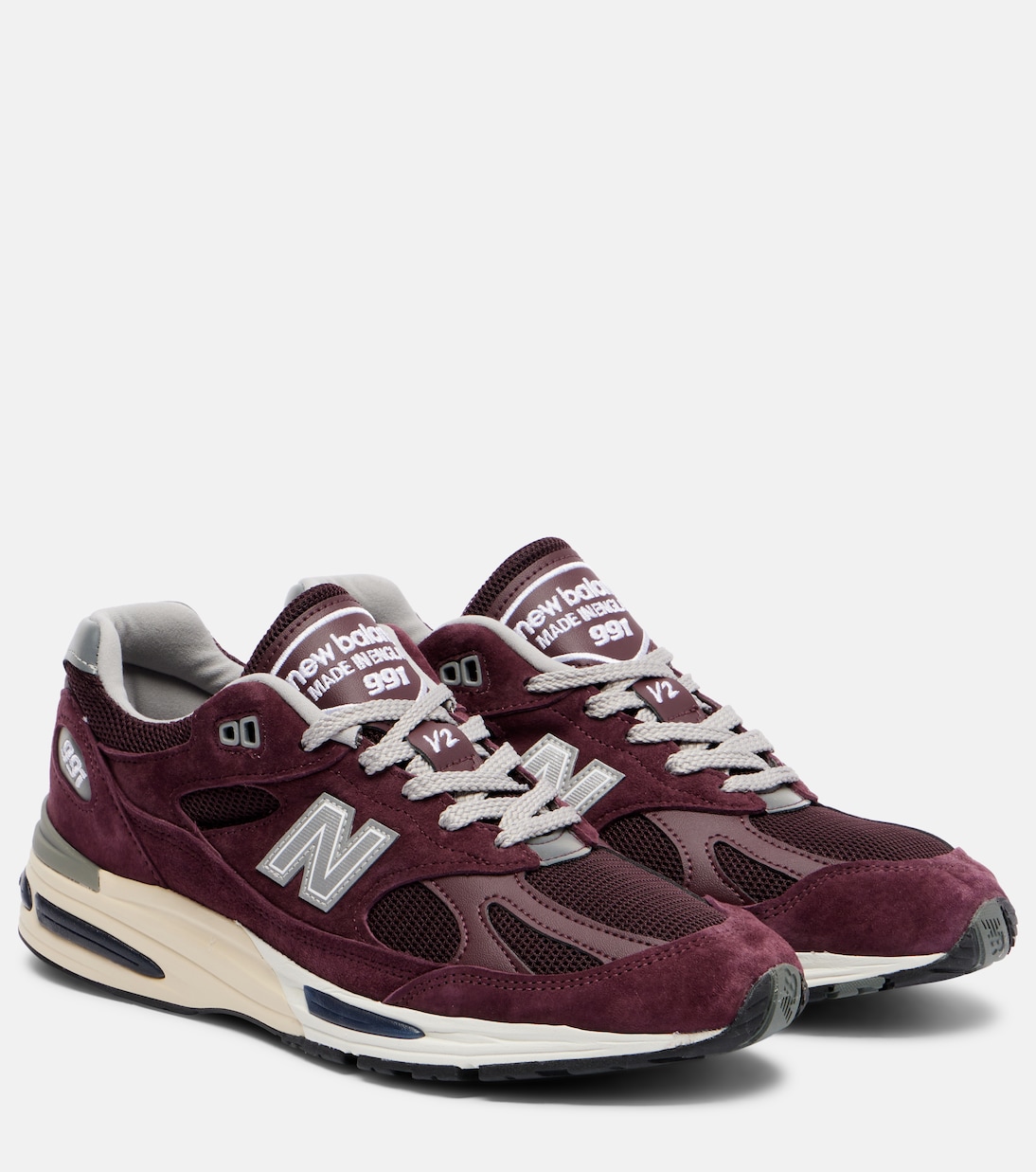 Made in Uk 991 Suede-Trimmed Sneakers in Purple - New Balance