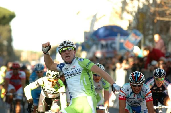 Elia Viviani (Liquigas-Cannondale) celebrates his win