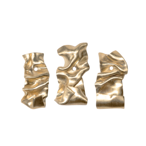 L08 - Set of 3 Wall Hooks in Brushed Brass