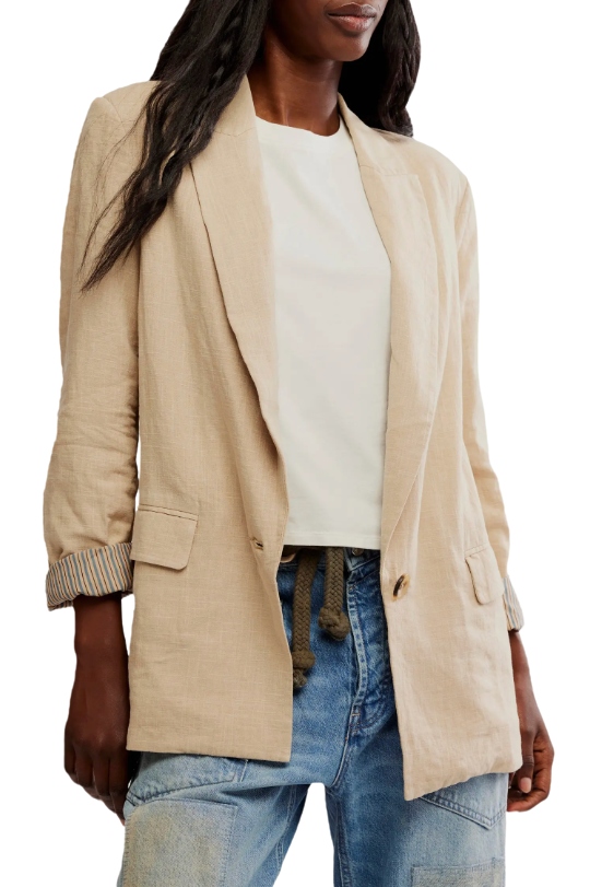 Prep School Linen Blend Blazer