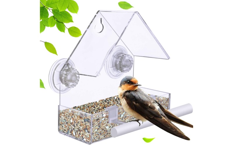 Window Bird Feeder with Drainage Holes
