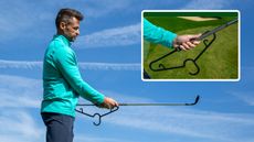 Short Game Specialist Coach James Ridyard Demonstrating His Favorite Drill Using A Coat Hanger