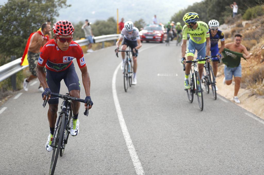 Nairo Quintana (Movistar), Chris Froome (Team Sky) and Alberto Contador (Tinkoff)