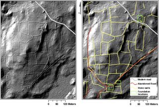 lidar airborne scans of archaeological sites in new england towns.