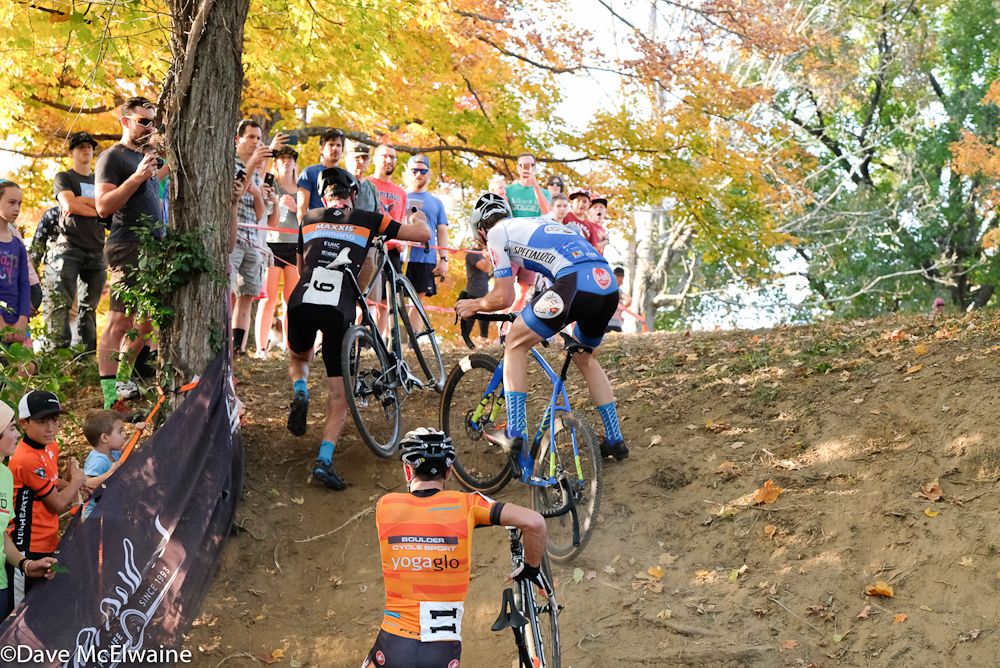 Some racers were able to ride the steepest climb, but most had to run it.