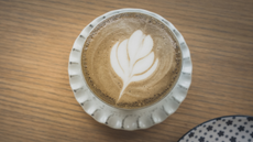 Hot hojicha latte 