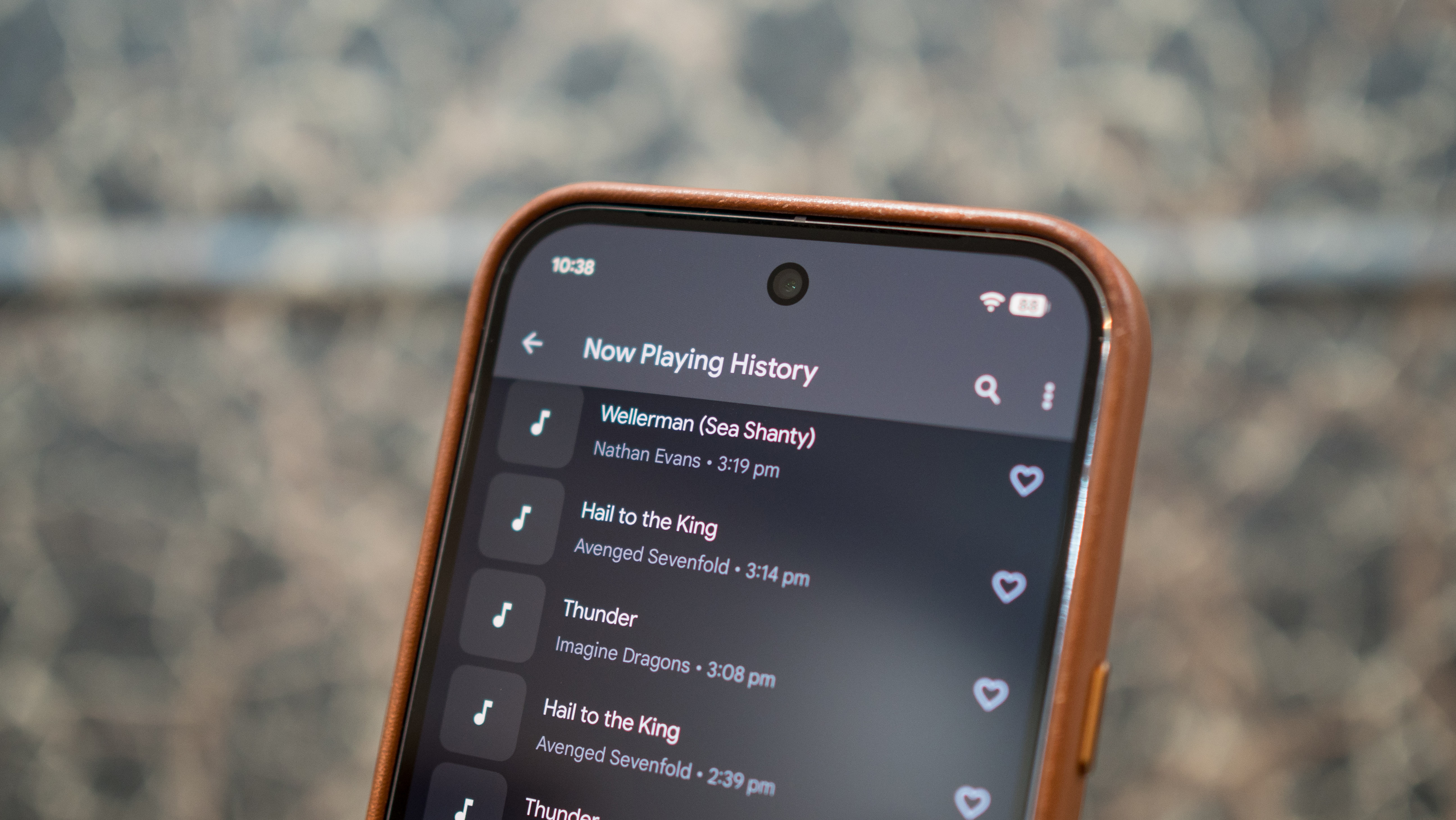 Now Playing history on the Pixel 10 Pro XL 
