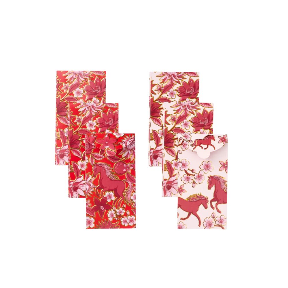 Chinese New Year red envelopes with horses on