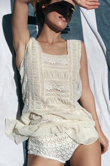 Pleated Lace Dress