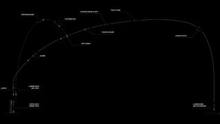 Flight profile of a SpaceX Starship Flight 5 rocket test with boosters and spacecraft falling into the ocean