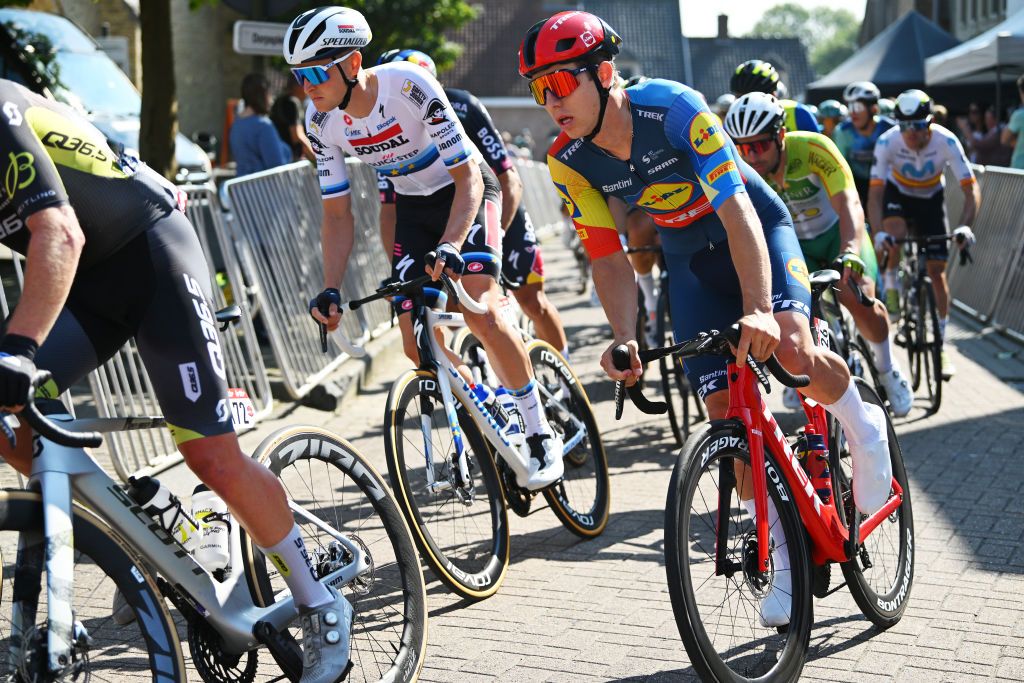 KOOLSKAMP BELGIUM SEPTEMBER 20 Tim Torn Teutenberg of Germany and Team LidlTrek competes during the 108th Kampioenschap van Vlaanderen 2024 a 1802km one day race from Koolskamp to Koolskamp on September 20 2024 in Koolskamp Belgium Photo by Luc ClaessenGetty Images