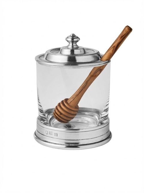 Sirmione Pewter Honey Pot With Drizzler