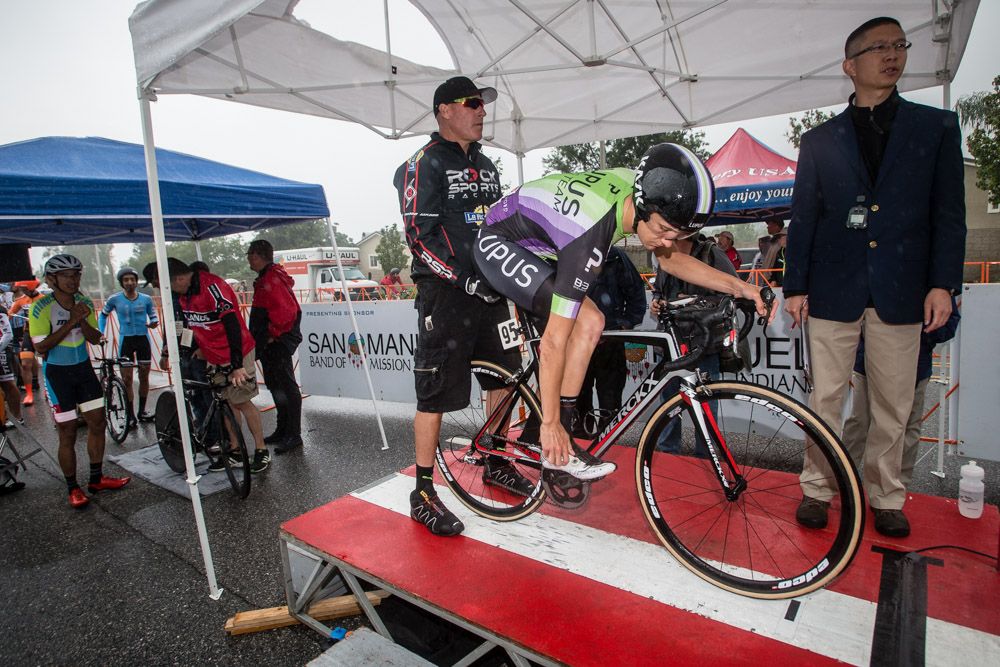 Riders try to stay dry and warm as the TT gets underway