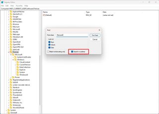 Registry search subkey