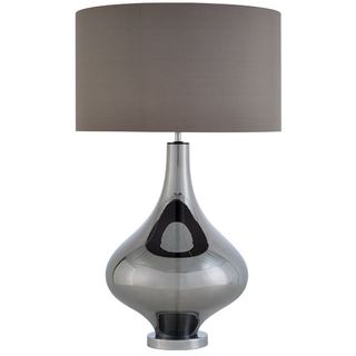 grey coloured table lamp with white background
