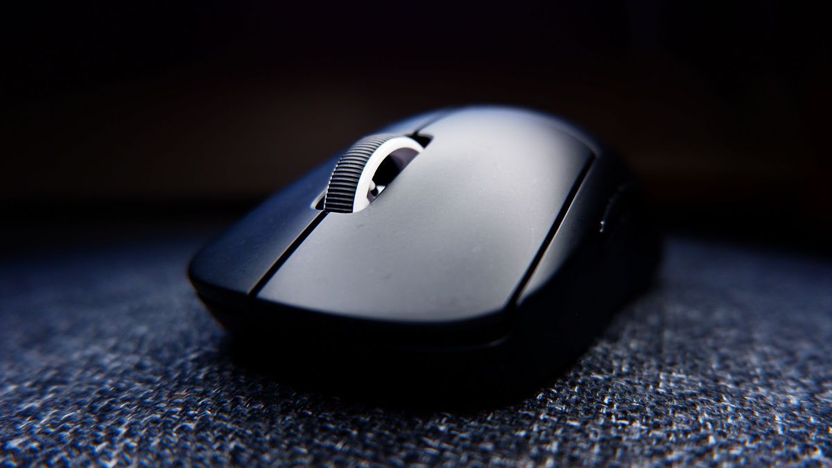 Logitech G Pro X Superlight gaming mouse pictured with dark background