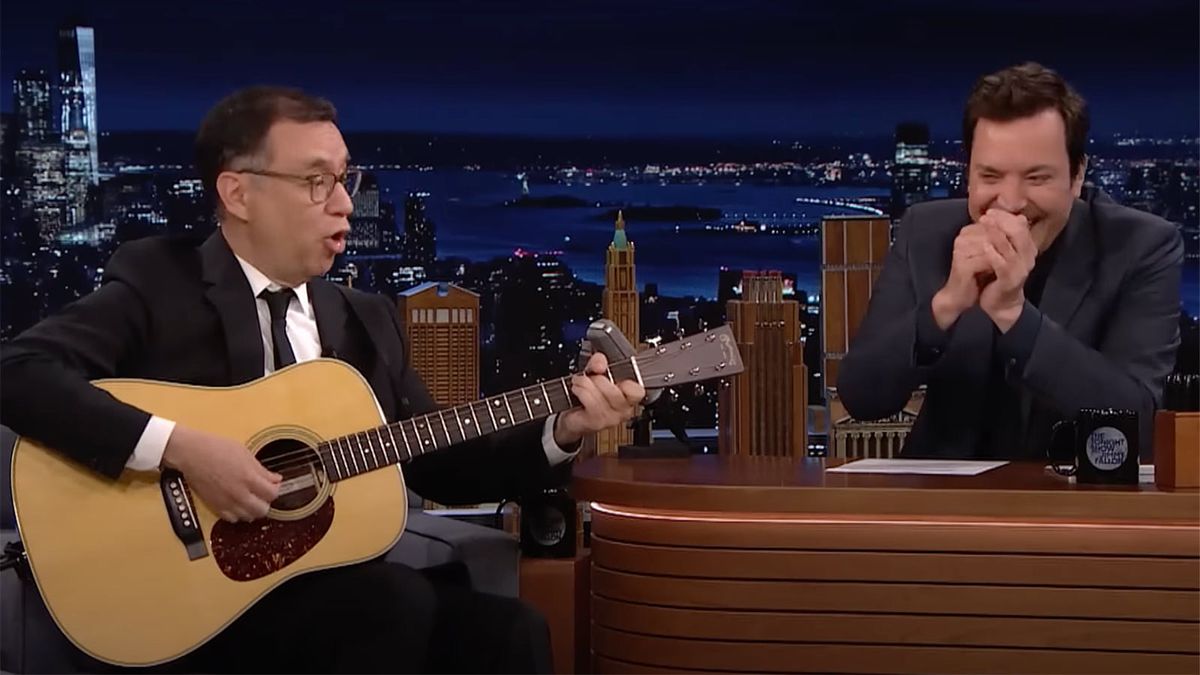 Fred Armisen guitar strumming styles of the world