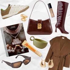 a black-owned gift guide depicted in a collage of holiday gift ideas from Black-founded brands 