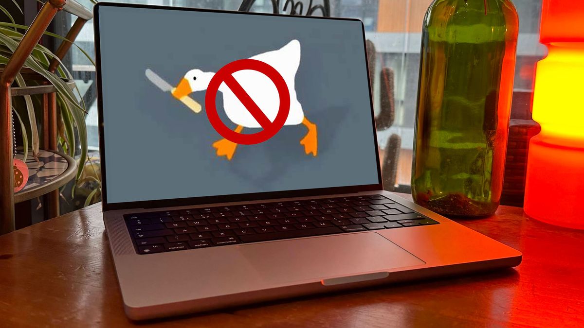 Untitled Goose Game on a Mac