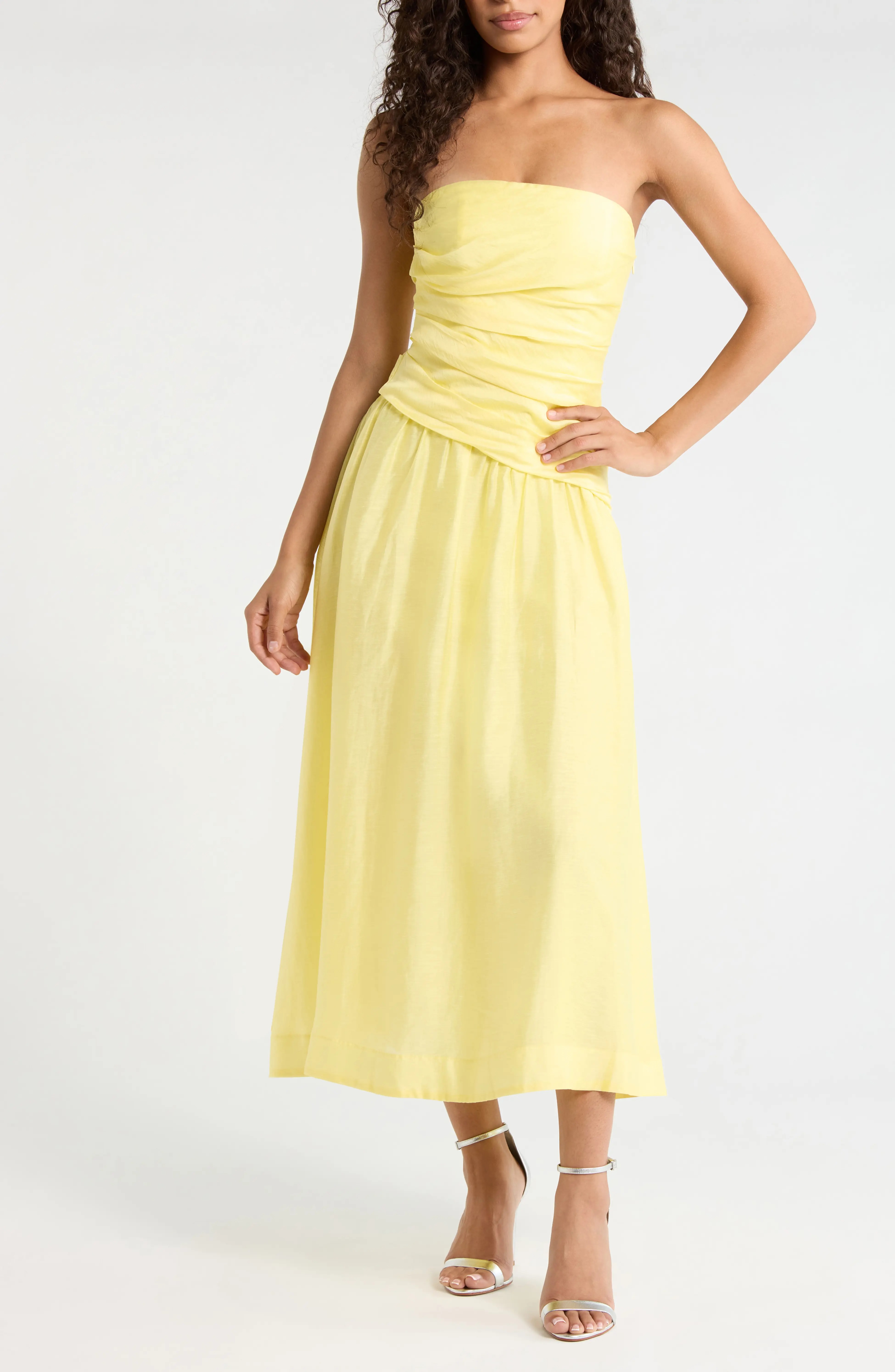 Ever New, Rumi Ruched Strapless Midi Dress