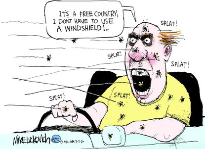 Editorial Cartoon U.S. coronavirus masks windshields